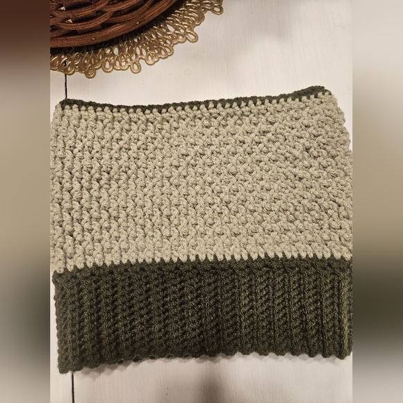 Handmade Crocheted Ribbed Brim Cat Ear Beanie and Fingerless Gloves Set. - Picture 2 of 7